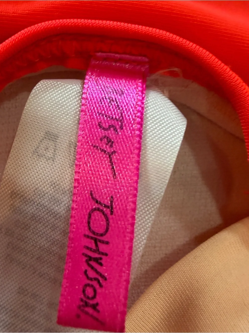 Betsey Johnson One Piece Sunshine Swimsuit Peach with Neon Coral Trim Sz 6X
